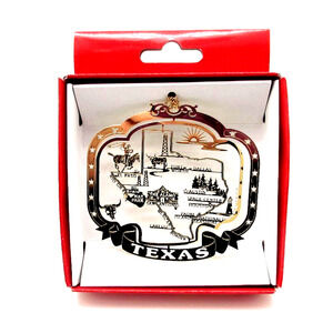 Texas State Brass Ornament Popular Cities Icons Landmarks Austin Houston Alamo